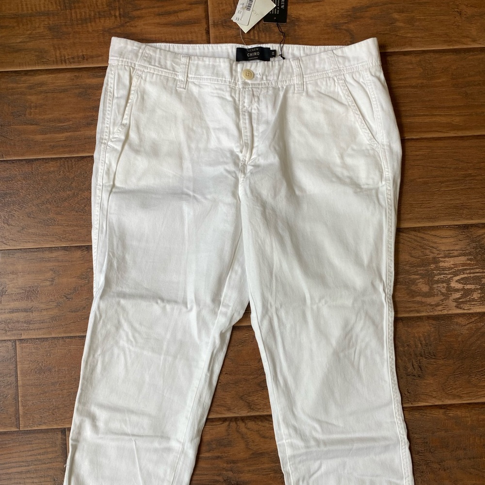 J Crew Chino Capri Pants White NWT Sz 10